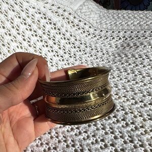 Gold Textured Cuff Bracelet
